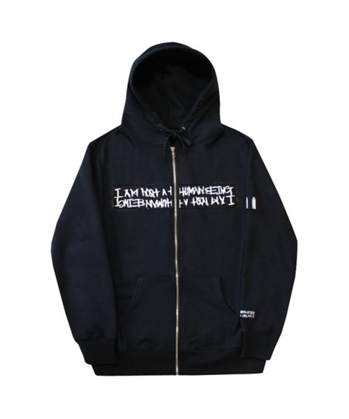 아임낫어휴먼비잉(I AM NOT A HUMAN BEING) Basic Logo Patch Zip Up Hoodie Jacket - 사이즈 & 후기 | 무신사