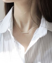SIMPLE SQUARE NECKLACE (실버 바 목걸이)[92.5 SILVER]
