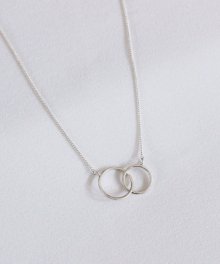 [92.5 SILVER] TWIN CIRCLE NECKLACE