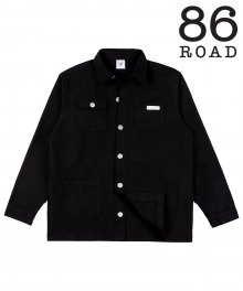 86RJ-2713 Boxy cotton coach jacket _black
