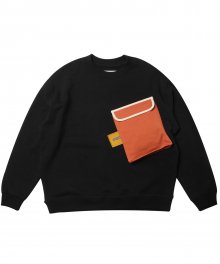 테이프 포켓 스웨트 셔츠 (블랙)