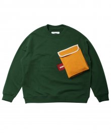 테이프 포켓 스웨트 셔츠 (그린)