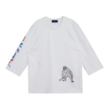 [customellow] [blue label] Chimpanzee embroidery t-shirts_CQTAM17471WHX