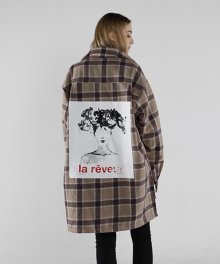 (unisex) la reveur 플란넬 체크 셔츠자켓 - 브라운