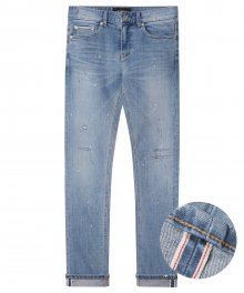 M#1241 snowblue selvedge washed jeans