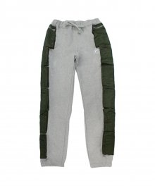 [e by EASY BUSY] MA-1 Side Pocket Pants - Grey/Khaki