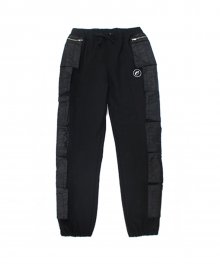 [e by EASY BUSY] MA-1 Side Pocket Pants - Black/Black