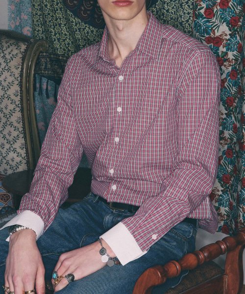 언더에어(underair) Hey Day Check Shirts - Pink