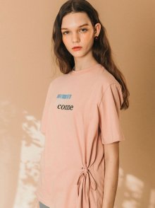 스트링 슬로건 티셔츠 (핑크)