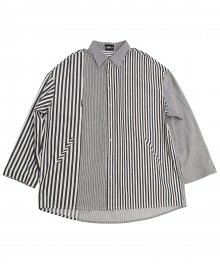 Over Twofold Stripe Shirt (Black/Ivory)