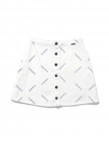 W Button Up Skirt White