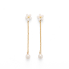White Blossom Pearl Drop Earrings