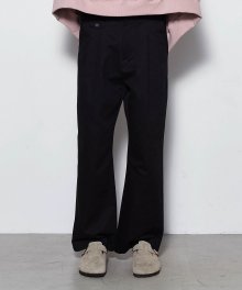 BELTED WIDE CHINO PANTS [BLACK]