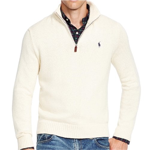 폴로 랄프 로렌(Polo Ralph Lauren) [국내배송]폴로랄프로렌 맨즈 하프 반집업 니트 긴팔티셔츠 24815854 아이보리  Polo - 98,000 | 무신사 스토어