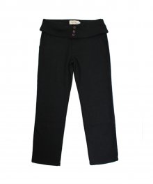 [EASY BUSY] Classic Fit High Waist Pants - Black
