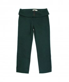 [EASY BUSY] Classic Fit High Waist Pants - Green