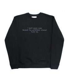 [EASY BUSY] Needlework Sweatshirts - Black