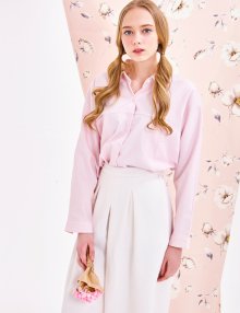 투포켓 포인트 오버핏 셔츠 핑크