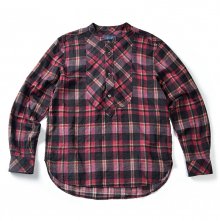 17SS STAND COLLAR PULLOVER SHIRT BROWN CHECK