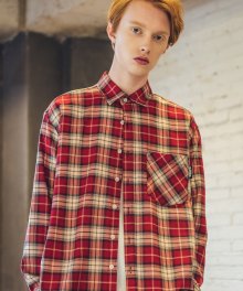 UNISEX Spring Check Shirt-RED