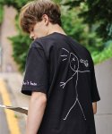 꼼파뇨(CPGN STUDIO) [16수] 레터링 타투 오버핏 티셔츠 블랙