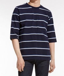 Double Color Stripe Pocket T-shirts_NV (PWOE2RLR15M0B7)