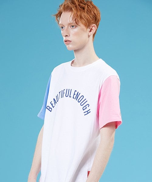 모티브스트릿(motivestreet) COLOR BLOCK SST WHITE PINK
