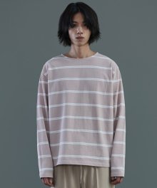 17ss oversize striped pullover [light pink]