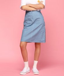 MG7S DENIM STRIPE POCKET SKIRT (LIGHT BLUE)