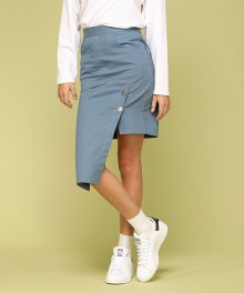 MG7S TWILL BUTTON SKIRT (BLUE)