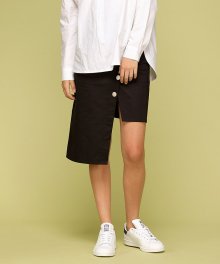 MG7S TWILL BUTTON SKIRT (BLACK)