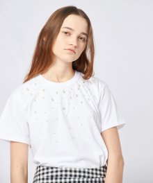 PEARL STUDDED TOP WHITE