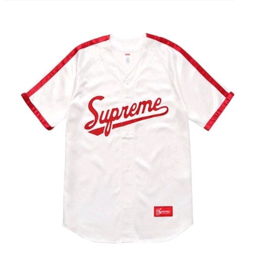 トップス Supreme 17SS Satin Baseball Jersey Supreme 17ss Satin Baseball Jersey Purple Men Cotton Size: M