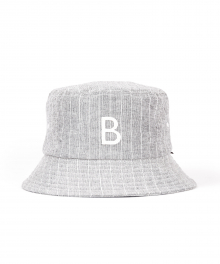 STRIPE BUCKET HAT (grey)