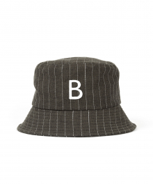 STRIPE BUCKET HAT (khaki)