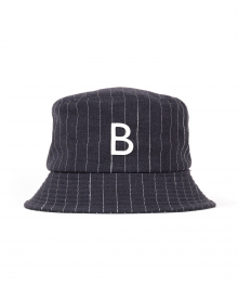 STRIPE BUCKET HAT (black)