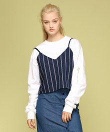 MG7S DENIM STRIPE BUSTIER (NAVY)