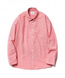 Ticking Stripe Shirts Pink