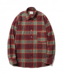 Plaid Check Shirts Burgundy