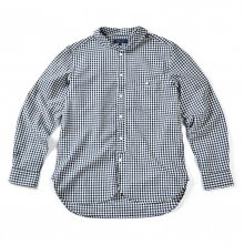 17SS SHAWL COLLAR SHIRT NAVY GINGHAM