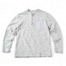 17SS 1 POCKET HENLEY NECK LONG SLEEVE GREY