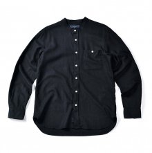 17SS STAND COLLAR LINEN SHIRT BLACK