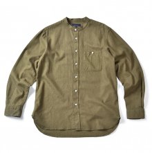 17SS STAND COLLAR LINEN SHIRT OLIVE