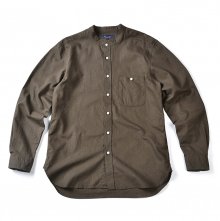 17SS STAND COLLAR LINEN SHIRT DARK BEIGE