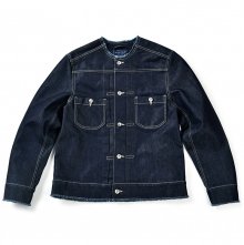 17SS COLLARLESS TRUCKER JACKET INDIGO