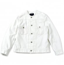 17SS COLLARLESS TRUCKER JACKET WHITE