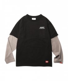 Macon Layered L/S T-Shirt Black