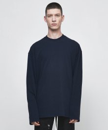 OVERSIZED LONG SLEEVE T-SHIRT-NAVY