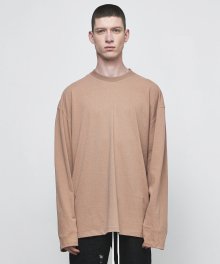 OVERSIZED LONG SLEEVE T-SHIRT-RUST