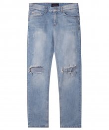 M#1275 knee crush washed crop jeans